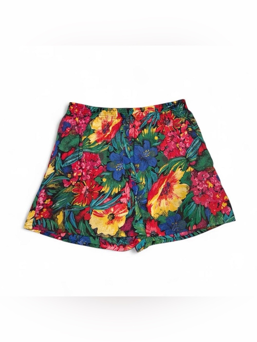 Bright Floral Elastic-Waist Bermuda Shorts - Multicolor